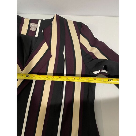 Chicos Womens Striped Open Front Blazer Jacket 2P Polyester - Picture 12 of 16